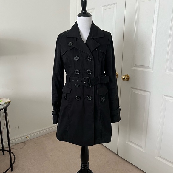 LADY DUTCH black trench coat size small - Picture 6 of 10